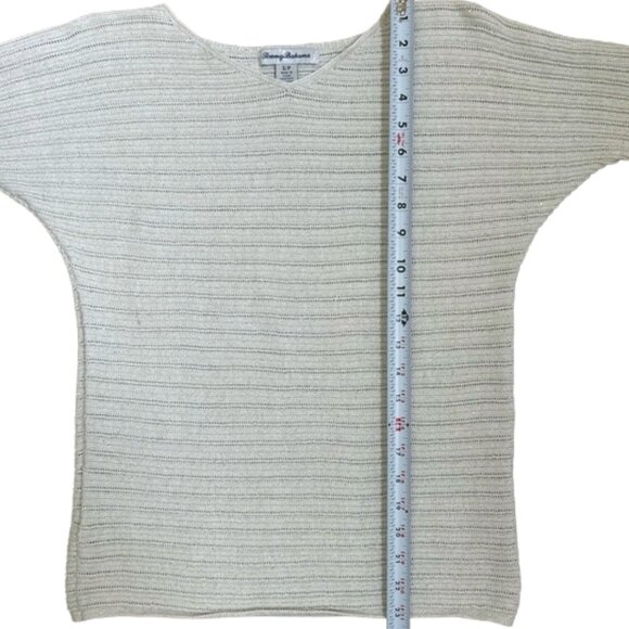Tommy Bahama Metallic Gold Thread Knit Sweater S Long Sleeve Lightweight - Picture 9 of 9